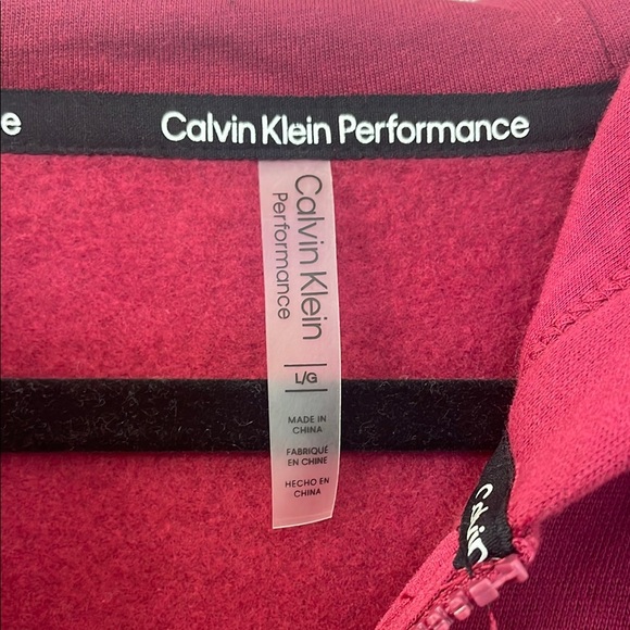 Calvin Klein Red Hoodie with Black and White Accents - Picture 2 of 6